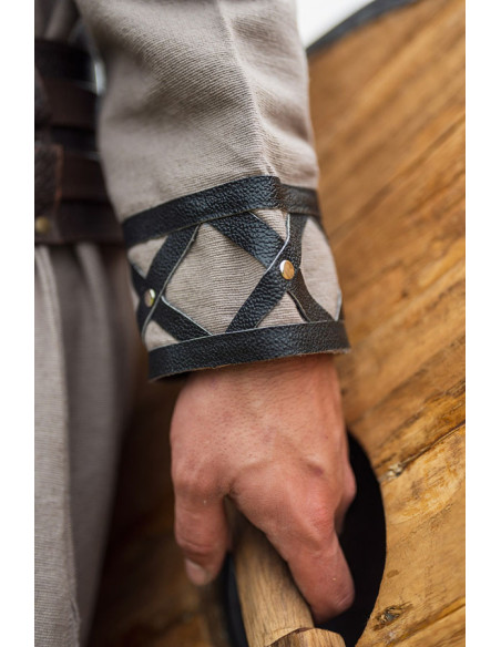 Decorated Viking tunic Erik, sand color