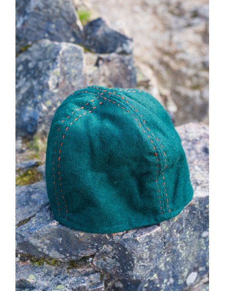 Green Viking wool cap Sjard model