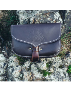 Viking leather Hulda bag with Celtic Knot, brown
