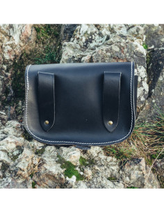 Leather Viking Bag Hulda with Celtic Knot, black 2