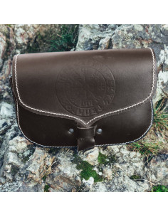 Viking waist bag in Folkvar leather with Vegvisir brown