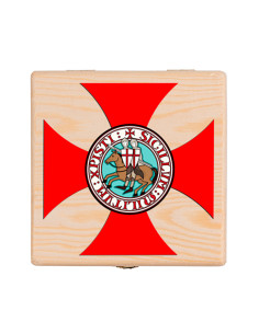 Medieval box Cross Templars in wood 2