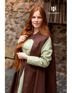 Medieval cloak for women Morpheus in cotton, brown 2