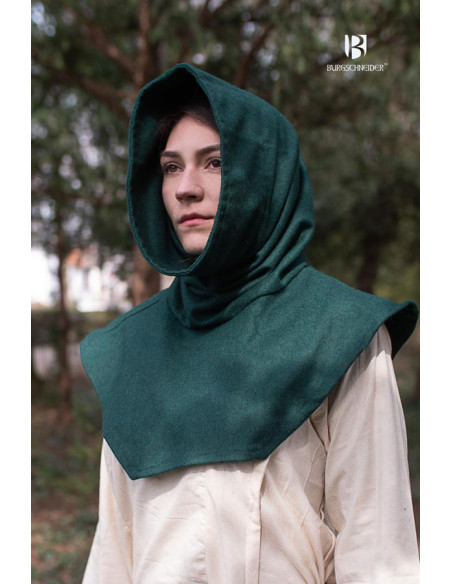 Gugel medieval cotton Noah, green color Gugel medieval cotton Noah, green color