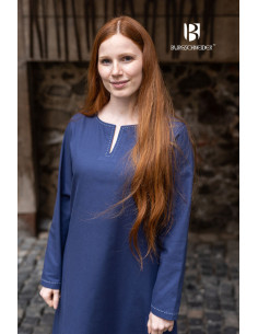 Medieval tunic long sleeves Feme, blue color 2
