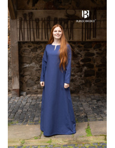 Medieval tunic long sleeves Feme, blue color