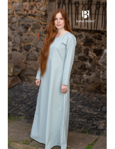Medieval tunic long sleeves Feme, ice blue color