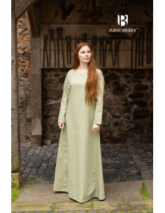 Medieval tunic long sleeves Feme, spring green color 2