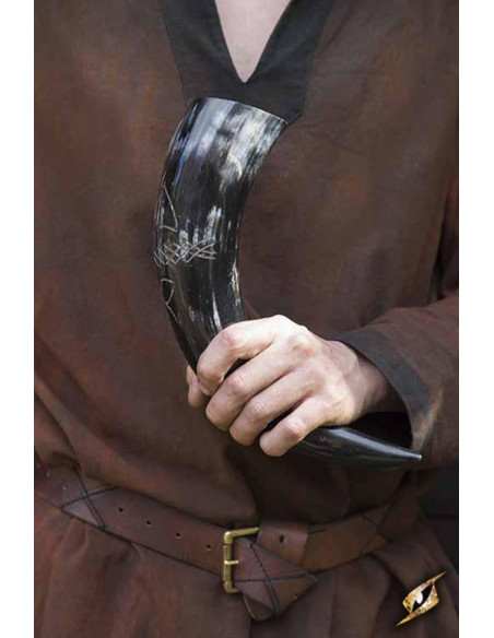 Polished and engraved Viking Druid horn
