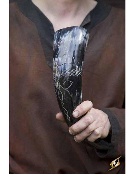 Polished and engraved Viking Druid horn