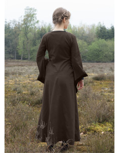 Open medieval dress Bliaut Amal, brown 2
