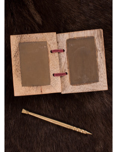 Wax book with brass pencil and leather case 2