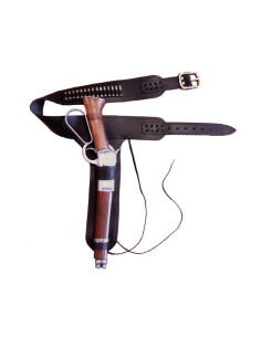 Leather bandolier Mare's Leg rifle with 15 bullets 2