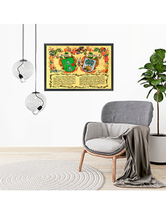 Picture heraldic shields 2 surnames, aluminum frame... 2