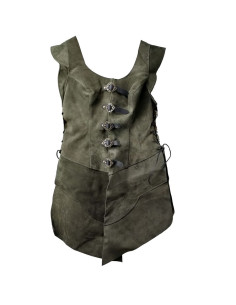 Julienne long leather justillo, green