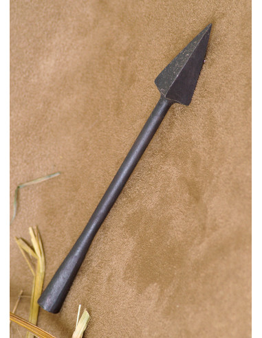 Hand-forged straight long historical arrowhead