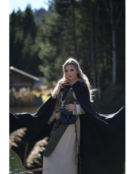 Black Elinor Classic Medieval Cloak...