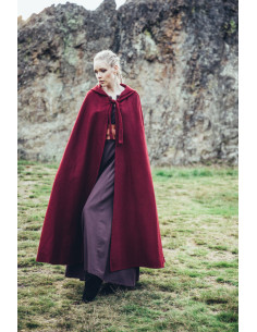 Red Elinor Classic Medieval Cloak with Short Hood, Unisex 2