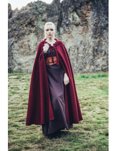 Red Elinor Classic Medieval Cloak with Short Hood, Unisex