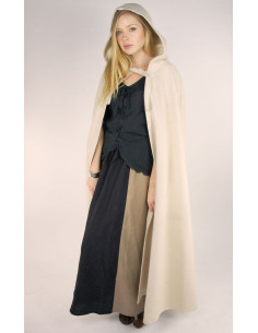Classic medieval cloak Elinor natural color with short...
