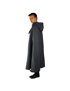 Classic medieval cloak Elinor gray color with short hood,... 2