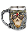 Skull mug in aluminum and resin