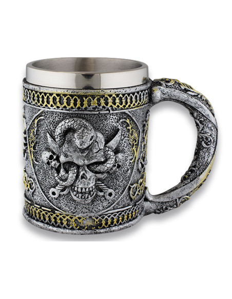 Mug skulls and snake in aluminum and...