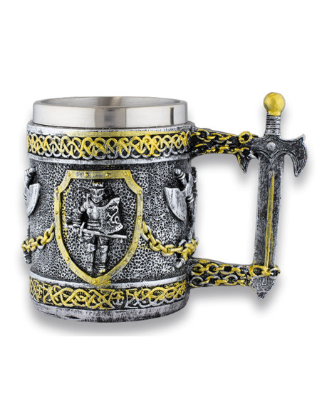 Templar knight and sword mug in...
