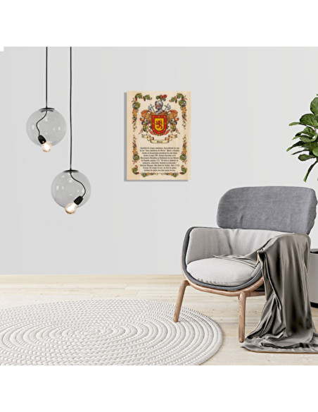 Coat of Arms 1 Surname on wood (30x40...