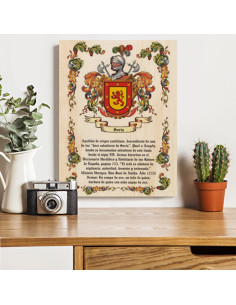Coat of Arms 1 Surname on wood (30x40 cms.) 2