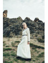 Long Viking dress model Brigida, natural white color