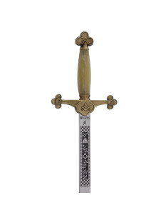 Masonic Lodge ceremonial sword with straight blade and...