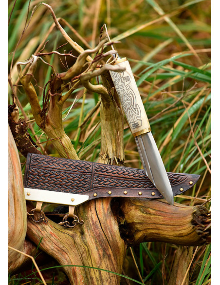 Small Viking Seax knife, bone handle,...