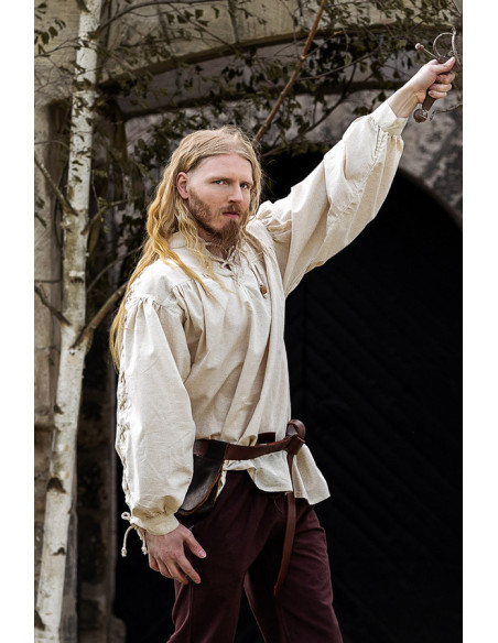 Medieval high neck shirt with laces...