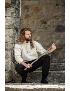 Medieval shirt in thick cotton Anton model, natural