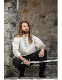 Medieval shirt in thick cotton Anton model, natural 2