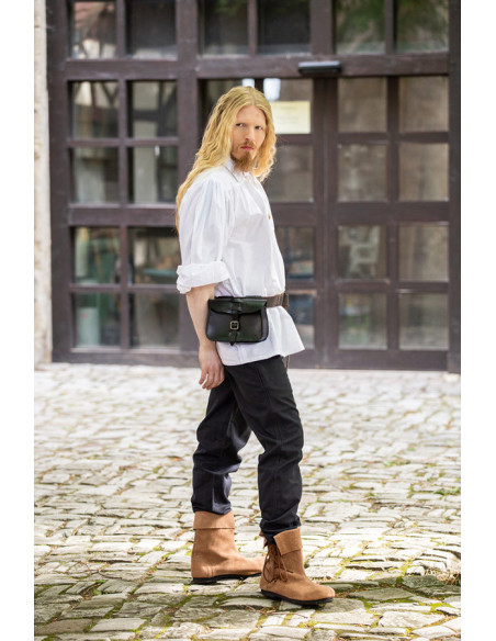 Artur pirate shirt with laces, white