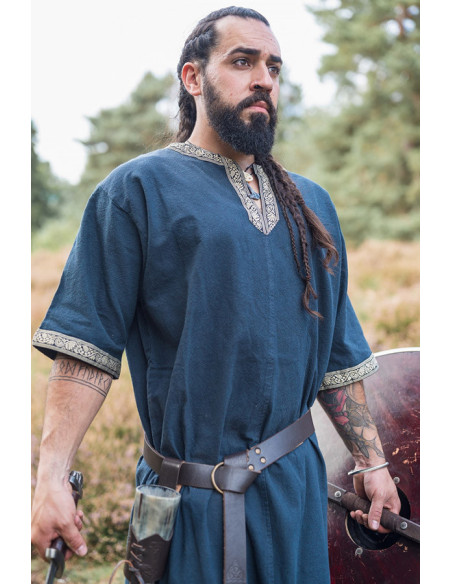 Viking tunic short sleeve Richard, blue