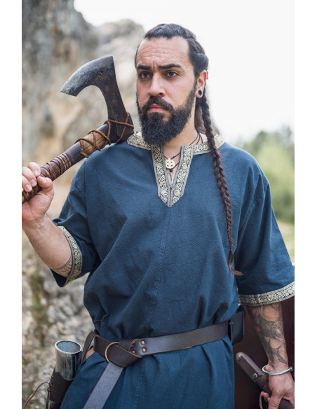 Viking tunic short sleeve Richard, blue