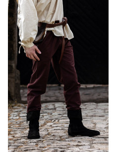Unisex DARK BROWN medieval pants with elastic waistband 2