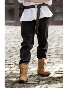 Unisex BLACK medieval pants with elastic waistband 2
