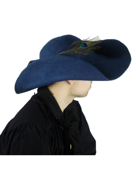 Pieter model blue wool felt hat
