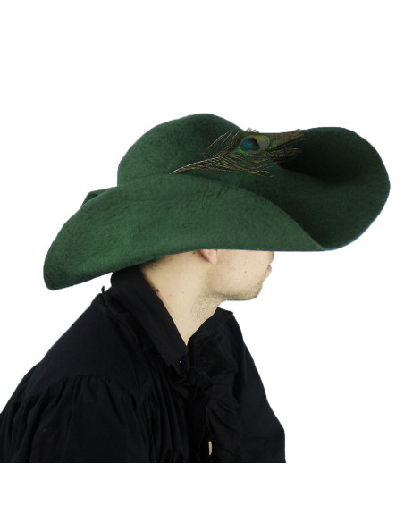 Green wool felt hat Pieter model