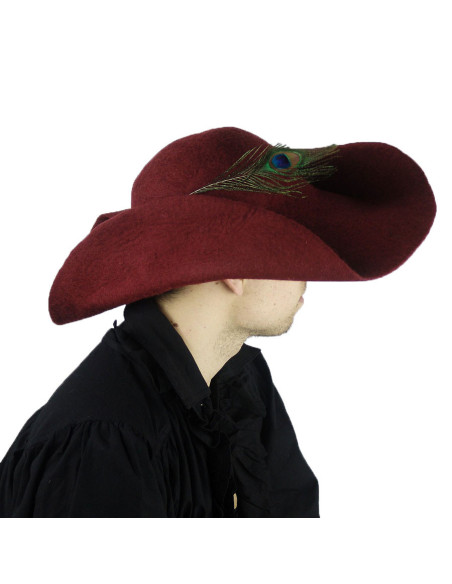 Red wool felt hat model Pieter