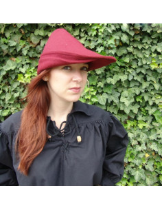 Red wool Robin Hood hat