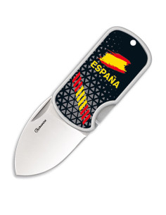 3D Spanish flag knife with clip, blade 4 cm