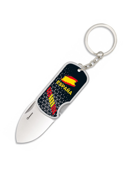 Knife-keyring Spanish flag 3D with...