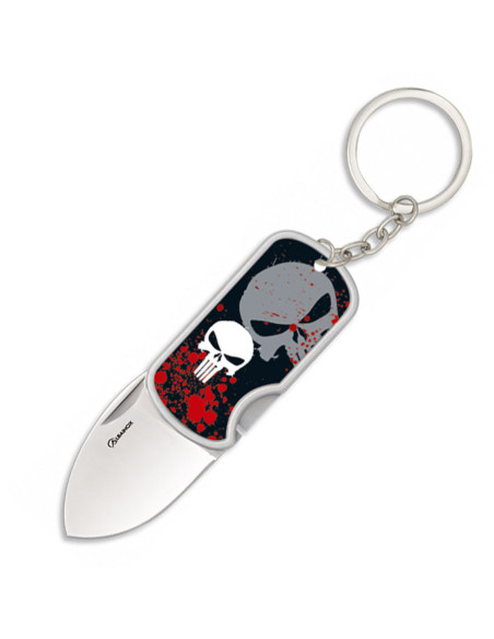 3D Spanish skull pocketknife-keychain...