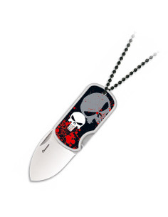 3D skull penknife with ball pendant, blade 4 cm