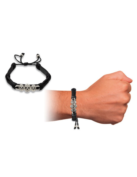 Three skulls self-adjustable bracelet...